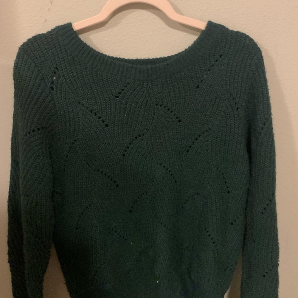 Green Knit Crew Sweater